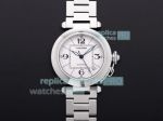 Swiss ETA2892 Cartier Pasha De Cartier Replica Watch Stainless Steel White Dial
